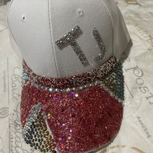 Custom made bling hats and nails. Any color or style💕